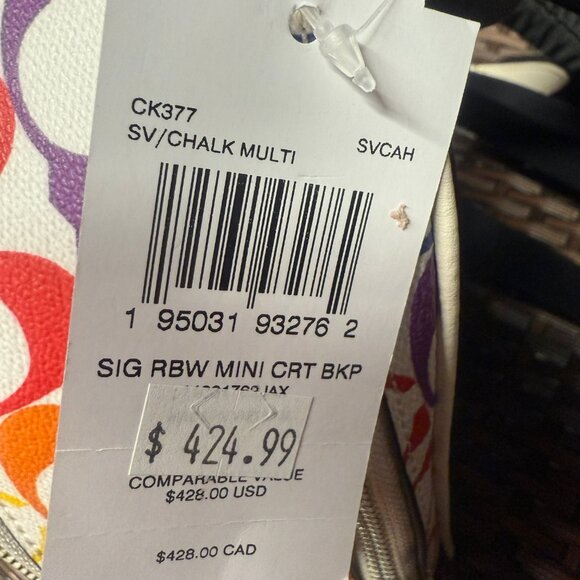 coach Mini Court Backpack In Rainbow Signature Canvas ck377 main image 4